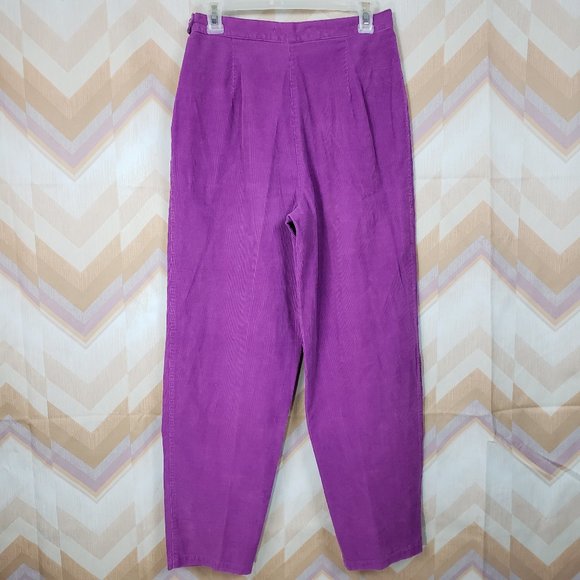 VTG purple corduroy pleated front pants - Picture 3 of 3